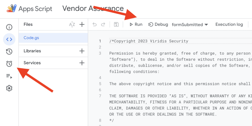 vendor assurance tracker script